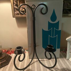 PartyLite Black Metal Scroll Candle Holder